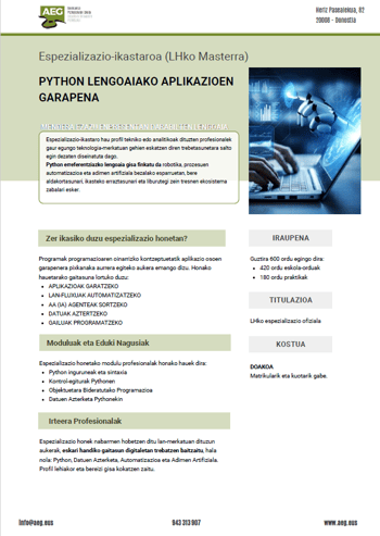 Python lengoaiako aplikazioen garapena